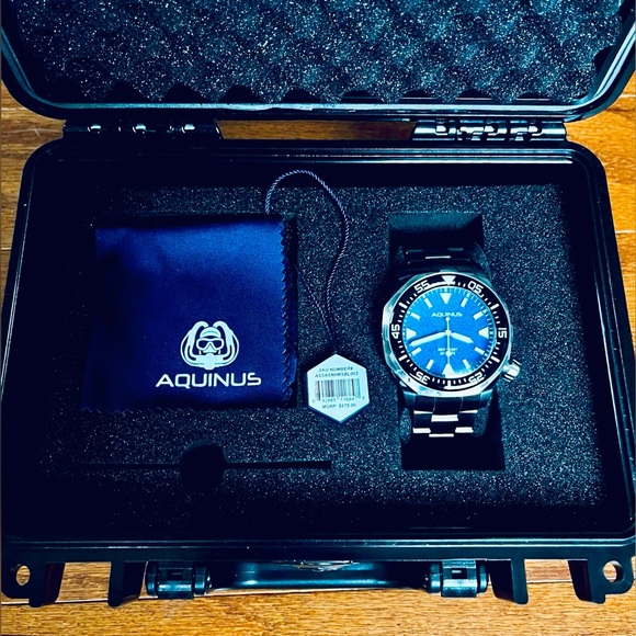 Aquinus Other - * SOLD * Mechanical Aquinus Blue Aquatic 500M SAPPHIRE Blue/Black Dive Watch